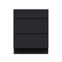 Slim Ebony Black Shaker RTA 12"-36"W x 34.5"H x 24"D 9-Size Drawer Base Cabinet with 3 Drawers