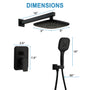 9-inch 2-Function Wall-Mounted Shower System with Handheld Shower