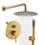 10" Wall Mount Water Saving Rain Shower Head System with Handheld