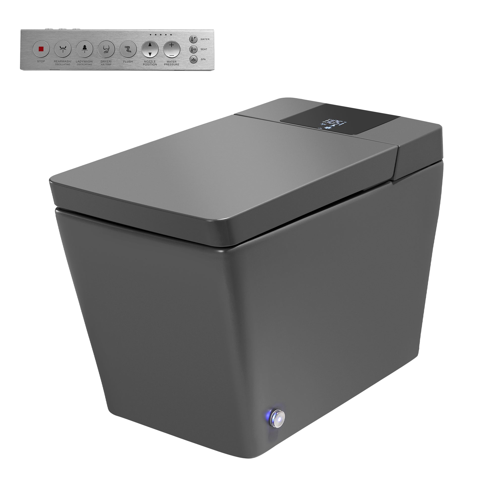 Square Smart Bidet Toilet with Heated Seat and Radar Sensor Lid