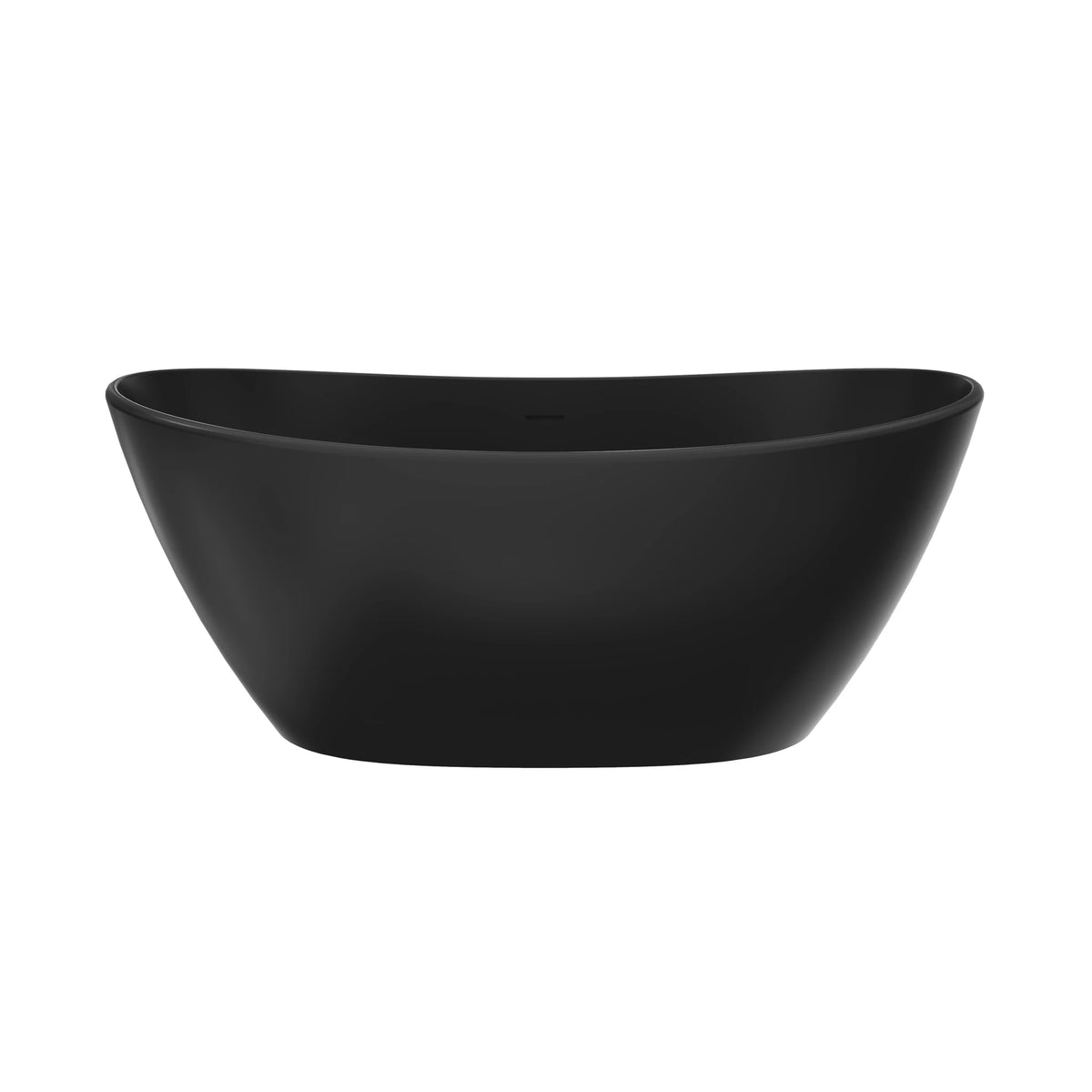 61" Solid Surface Freestanding Soaking Bathtub for Small to Medium Bathrooms