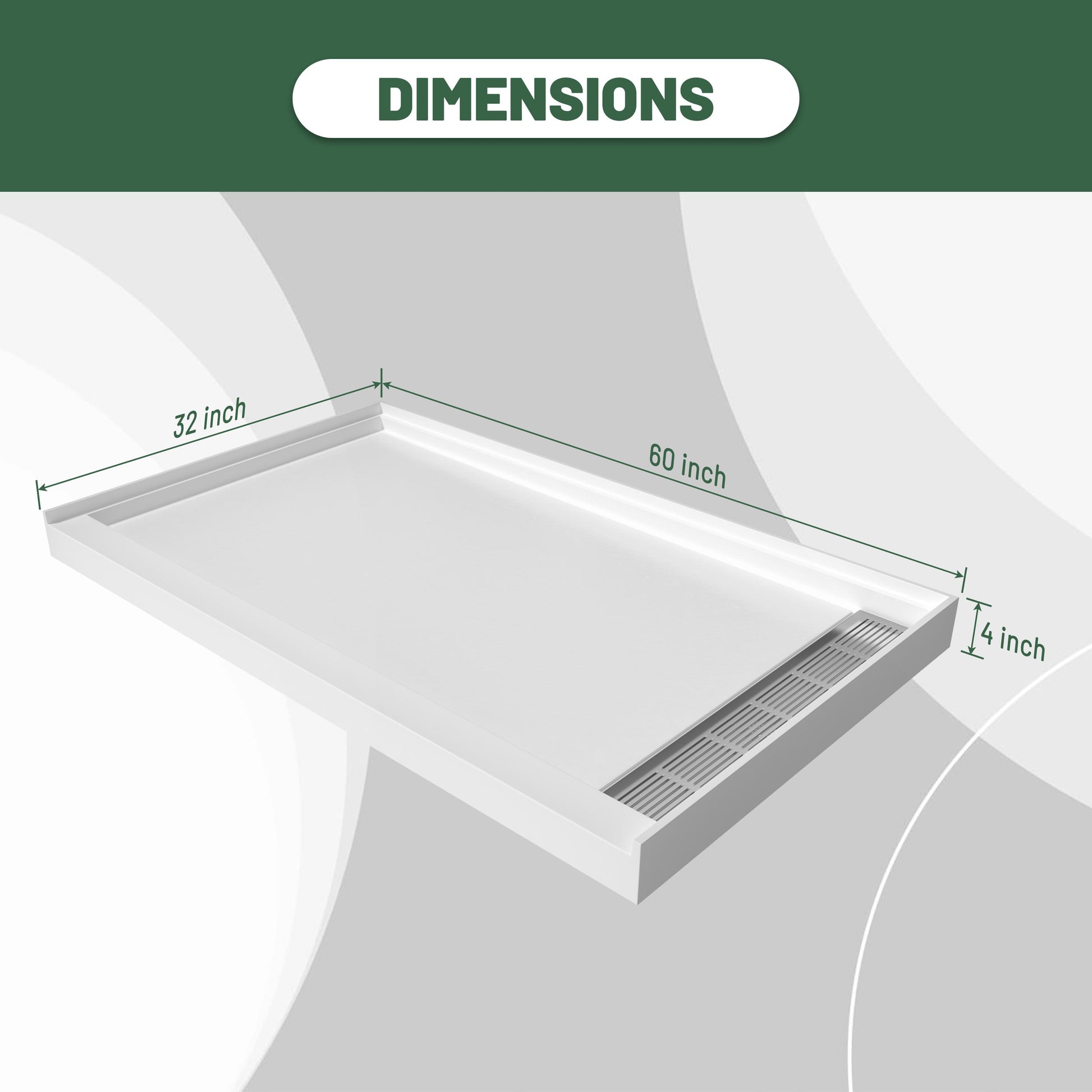 Cultured Marble Solid Surface Shower Base with Anti-Slip Textured Floor for Modern Bathrooms