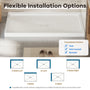 36"-60"x30"-36" White SMC Shower Base with Flamed Rock Slip-Resistant Surface, Center Drain