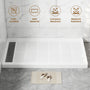 48"/60" x 30"/32"/36" White SMC Rectangular Shower Base with Non-Slip Texture, Left/Right Drain