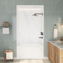 48"x36"x96" Calacatta/Cararra White SMC Shower Wall Panel System, Waterproof Grout-Free Shower Surround