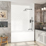 60"x32"x96" Matte/Glossy Surface SMC Shower Wall Panel Kit with Small Subway Tile Pattern