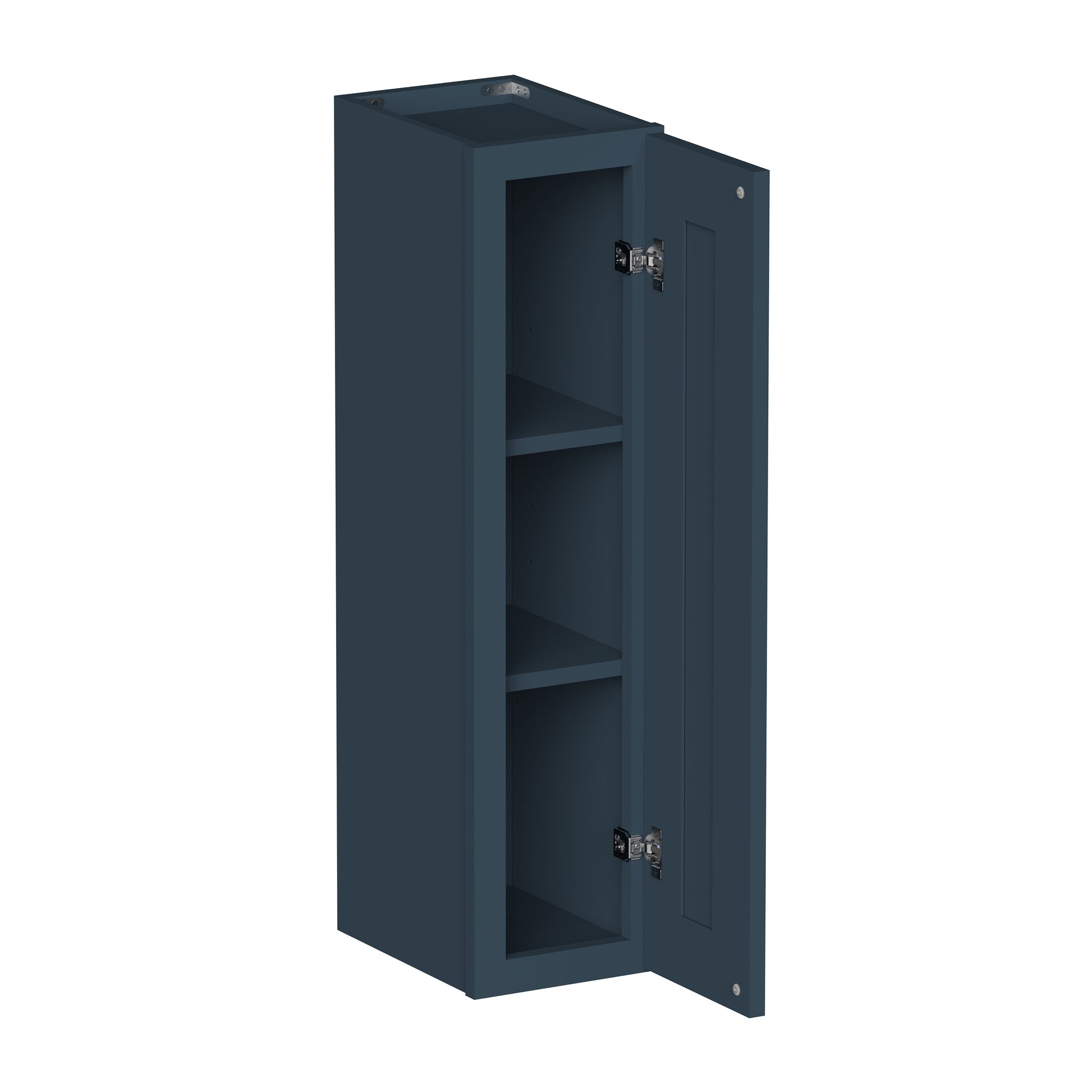 Cyber Grey RTA 9"-21"W x 12"D x 30"-42"H 15-Size Standard Wall Cabinet with Door and Shelves