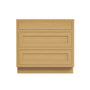 Inset Hazelnut Oak RTA 12-36"W x 34.5"H x 25"D 9-Size Base Cabinet with 3 Drawers