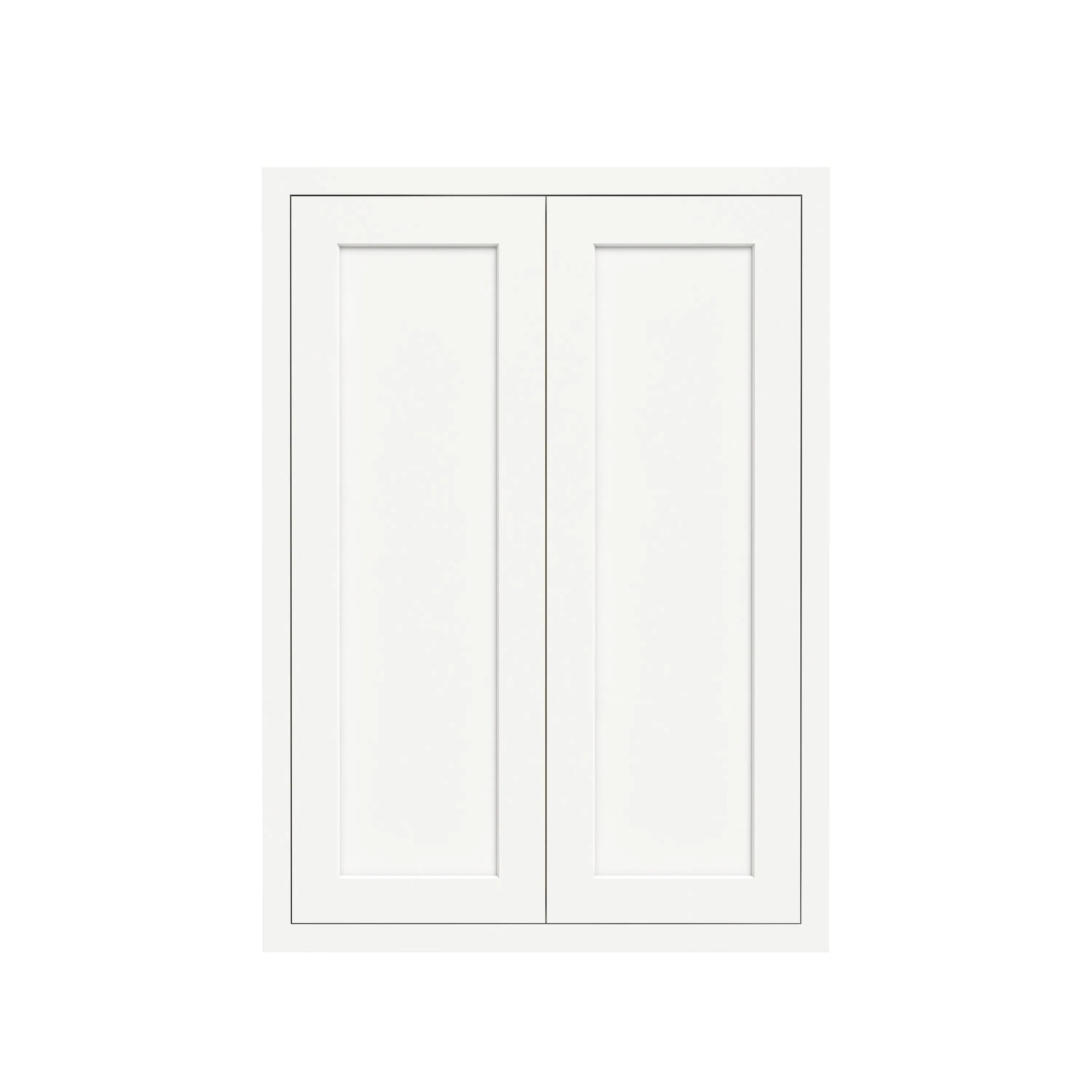Inset Origami White RTA 24-36"W x 30-42"H x 13.5"D 15-Size Double Doors Wall Cabinet