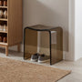 Resin Stone Freestanding Shower Stool with Gently Curved Seat
