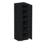 Slim Ebony Black Shaker RTA 24"/30"W x 84"/90"/96"H x 27"D 6-Size Tall Pantry Cabinet with 4 Doors and Shelves