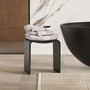 Solid Surface U-Shaped Shower Stool in Matte White / Matte Black