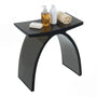 Translucent Resin Arched Solid Surface Bathroom Shower Bench in Glossy Smoke Black/Amber