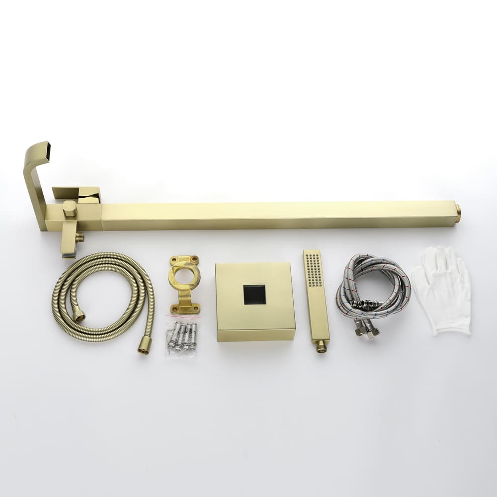 Solid Brass Freestanding Tub Filler Faucet with Handheld Shower