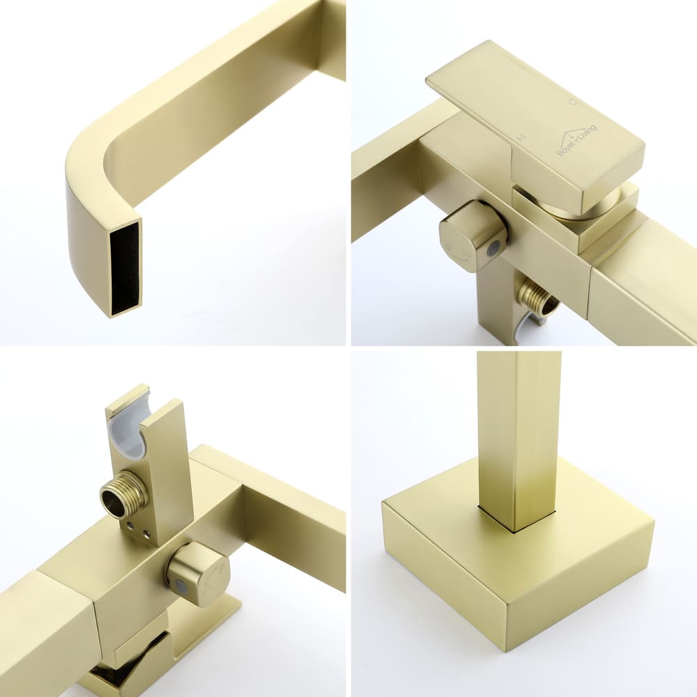 Solid Brass Freestanding Tub Filler Faucet with Handheld Shower