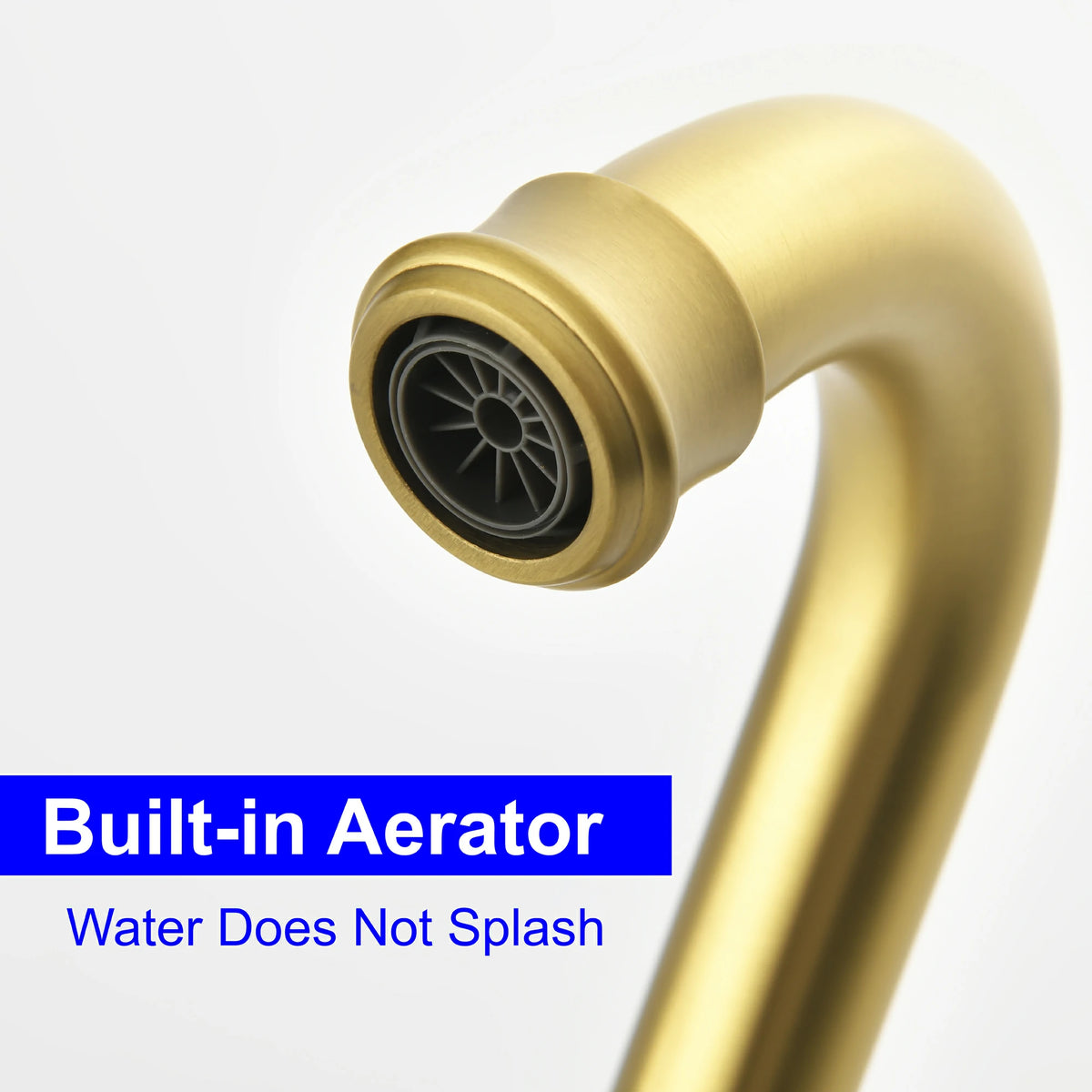 360° Swivel Waterfall Freestanding Bathtub Faucet with Hand Shower in Brushed Gold