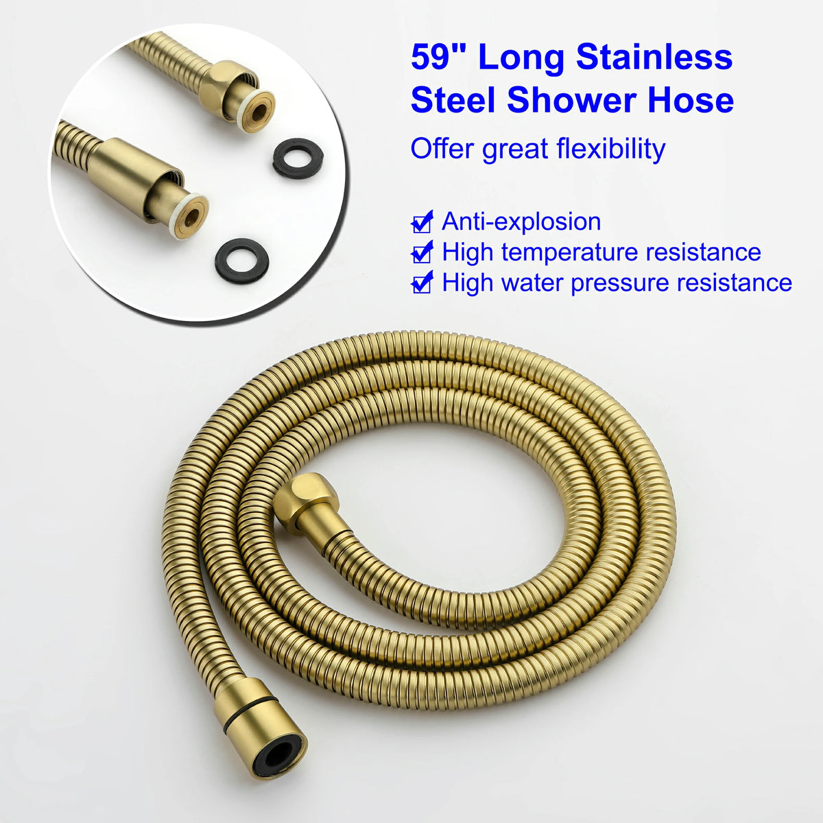360° Swivel Aerated Spout Freestanding Bathtub Faucet with Hand Shower in Brushed Gold