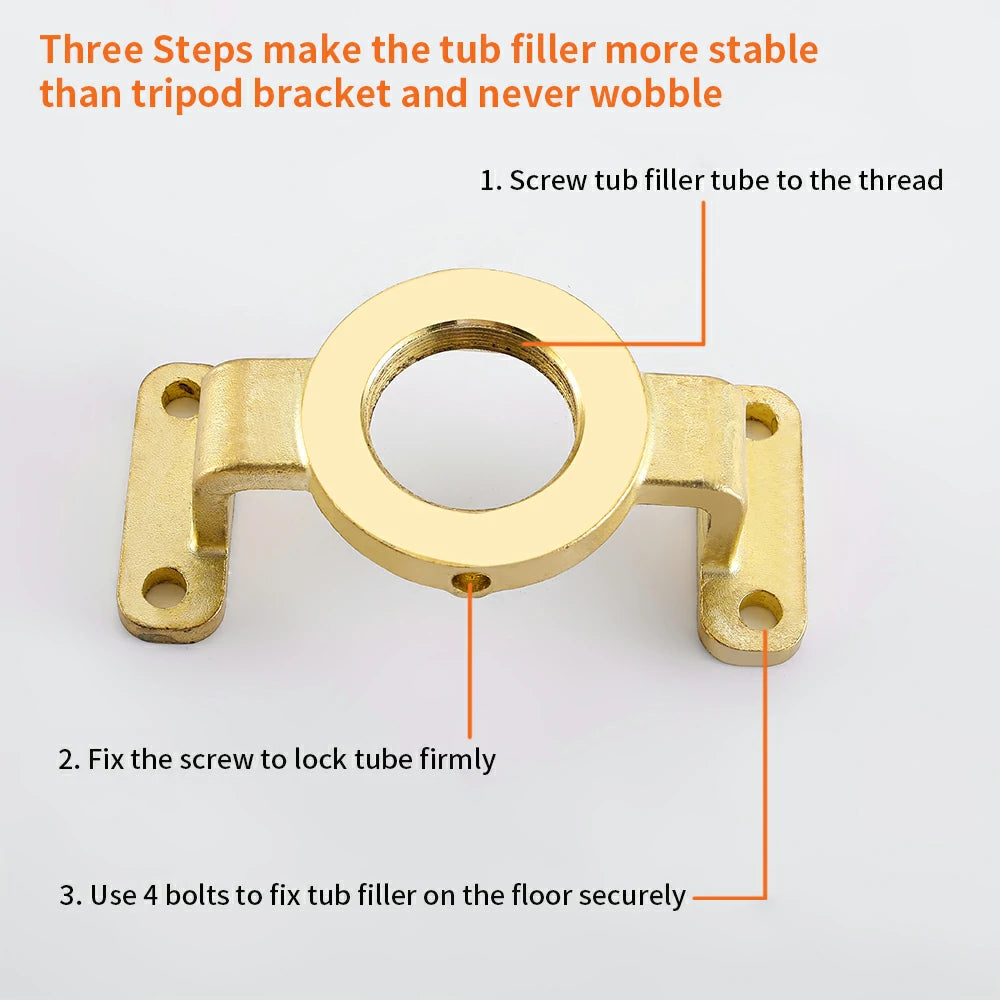360° Swivel Waterfall Freestanding Bathtub Faucet with Hand Shower in Brushed Gold