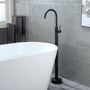 Freestanding Bathtub Faucet with Single-Handle Brass Floor Mount Filler & 360-Degree Rotation