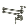Wall Mounted Pot Filler Faucet with Double Handles, 360° Rotatable Folding Spout, Solid Brass Construction, Anti-Splash Aerator