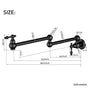 Wall Mounted Pot Filler Faucet with Double Handles, 360° Rotatable Folding Spout, Solid Brass Construction, Anti-Splash Aerator
