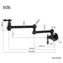 Wall Mounted Pot Filler Faucet with Double Handles, 360° Rotatable Folding Spout, Solid Brass Construction, Anti-Splash Aerator