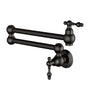 Wall Mounted Pot Filler Faucet with Double Handles, 360° Rotatable Folding Spout, Solid Brass Construction, Anti-Splash Aerator