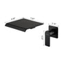 Wall Mounted Waterfall Bathroom Sink Faucet in Matte Black & Brushed Gold