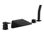 Deck Mounted Roman Tub Faucet with Hand Shower and Water Supply Hose