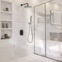 Casainc Matte Black Round Built-in Shower System with Handheld Shower