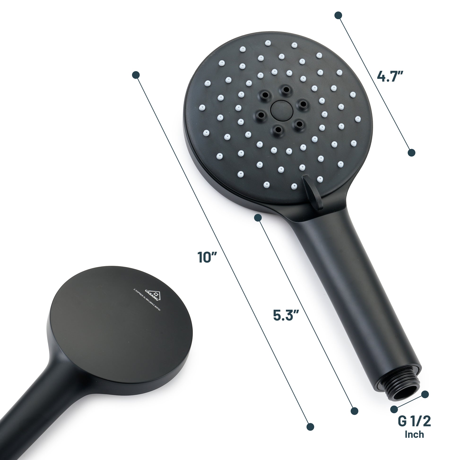 3-Spray Modes ABS Hand Shower High Pressure Handheld Showerhead