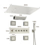 23.6" x 15.7" Ceiling-Mounted 5-Function Thermostatic Shower System with Neck/Back Massage Spout