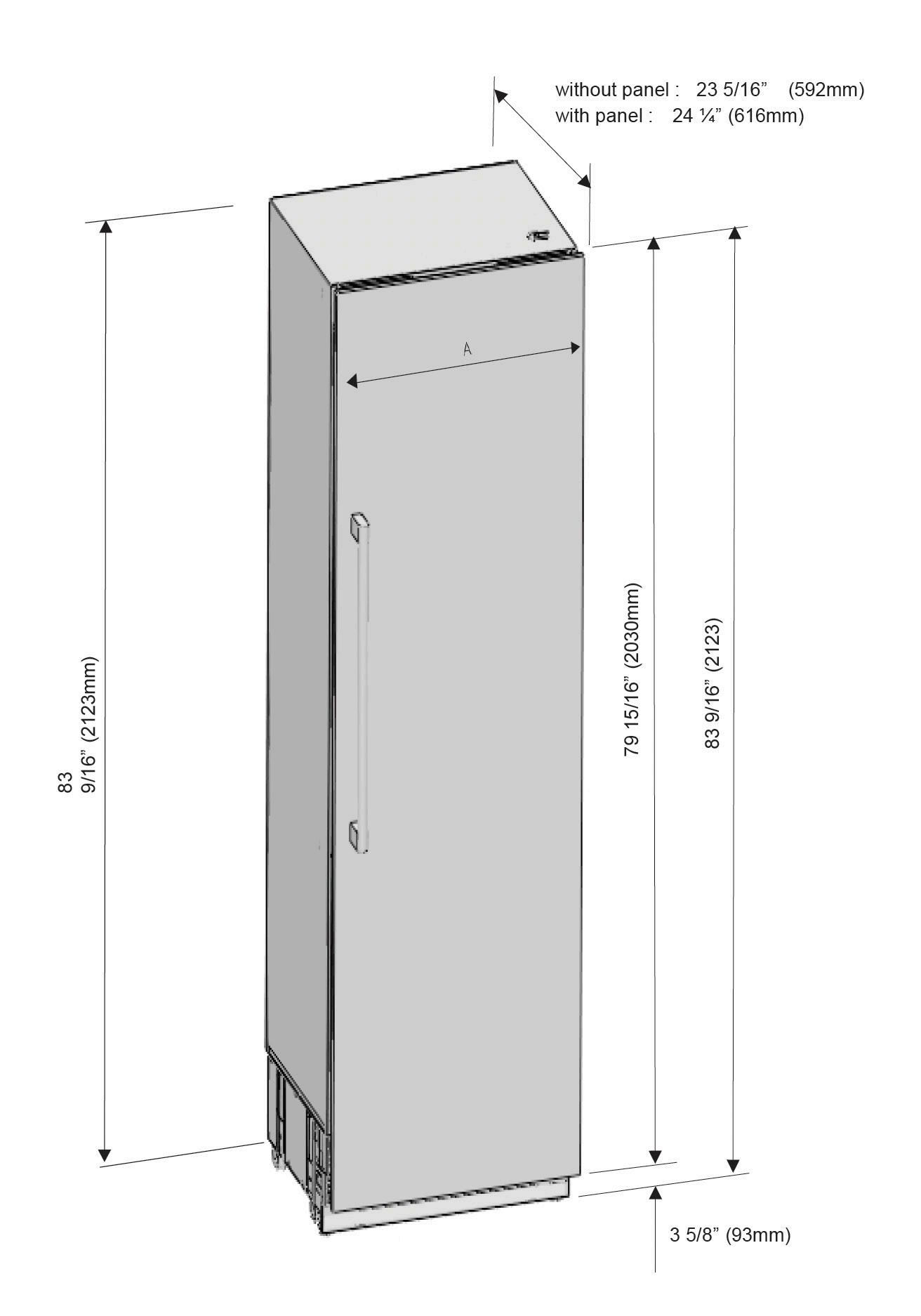 18/24-Inch Built-in Freezer Column, Panel Ready