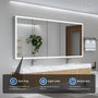 16"-96" Aluminum LED Medicine Cabinet with Anti-Fog Mirror, 3 Color Temperatures & Dimmable Lighting