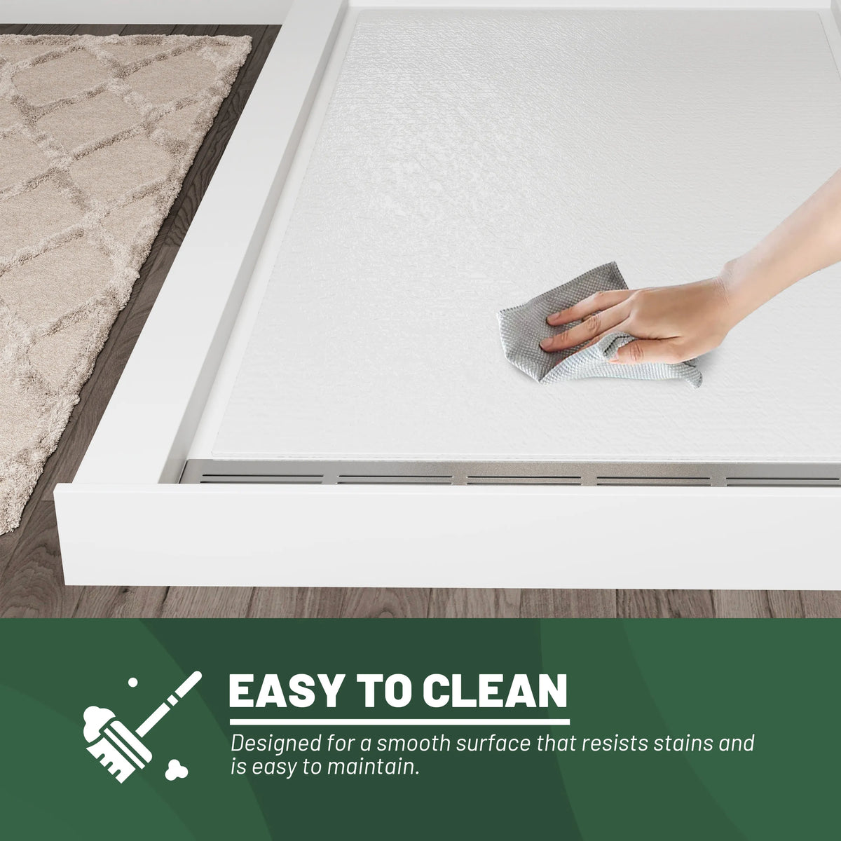 48"/60"x36"/32" Matte White Solid Composite Stone Shower Base with Anti-Slip Textured