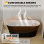 59 in. Acrylic Freestanding Soaking Bathtub with Toe-Tap Drain in Glossy White/Black