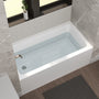 60 in. Glossy White Acrylic Alcove Soaking Bathtub with Integrated Skirt, Chrome Twist Drain and Overflow