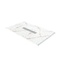 60"x36" White/Calacatta Curbless SMC Shower Base with Flamed Rock Slip-Resistant Surface, Center Drain