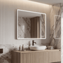 Contemporary Rectangular Aluminum Framed Bathroom LED Mirror
