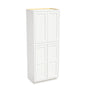 Inset Origami White RTA 24-36"W x 84-96"H x 25"D 9-Size Pantry Cabinet with 4 Doors and 4 Shelves