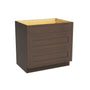 Inset Truffle Brown RTA 12-36"W x 34.5"H x 25"D 9-Size Base Cabinet with 3 Drawers