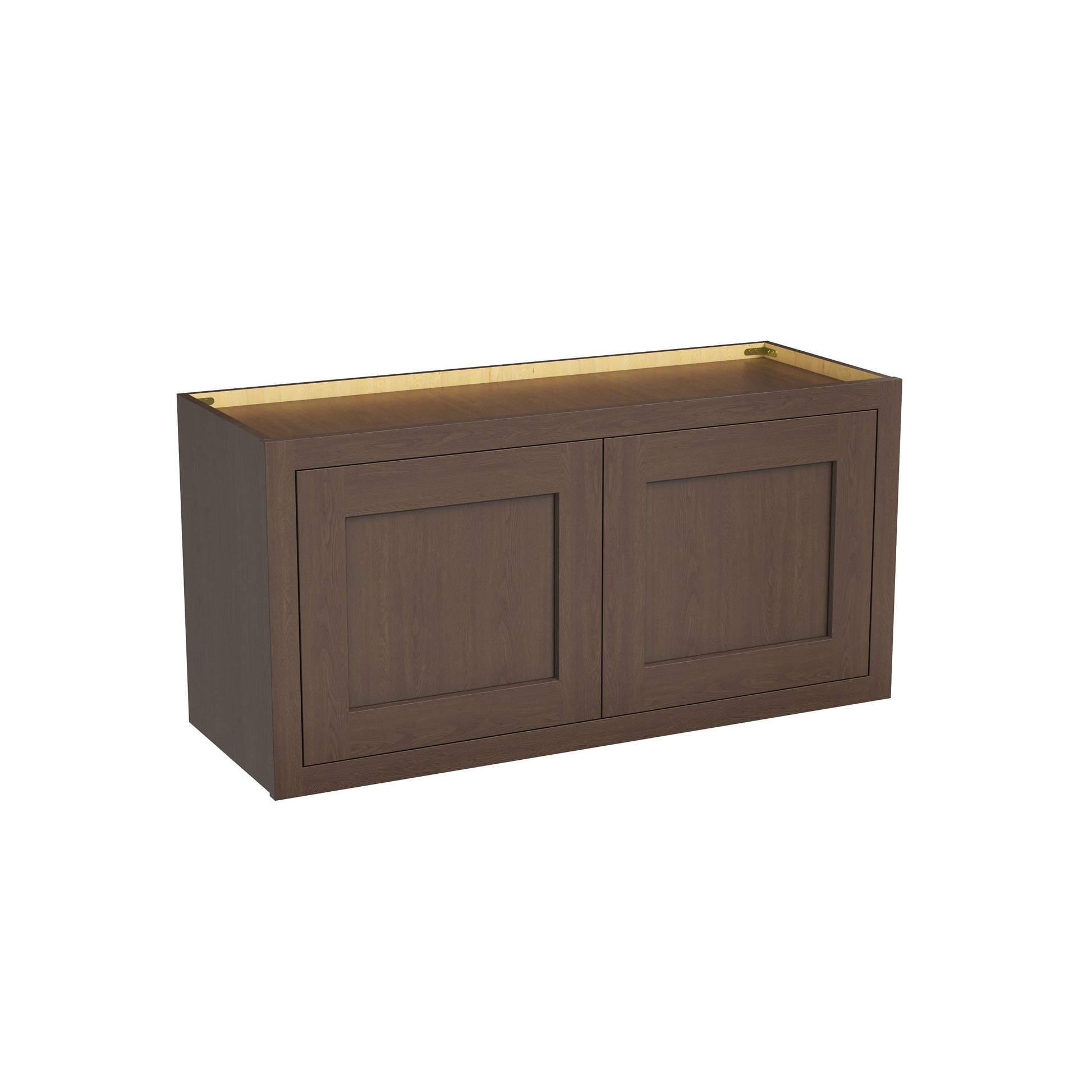 Inset Truffle Brown RTA 24-36"W x 12-24"H x 13.5"D 10-Size Double Doors Wall Cabinet