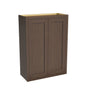 Inset Truffle Brown RTA 24-36"W x 30-42"H x 13.5"D 15-Size Double Doors Wall Cabinet