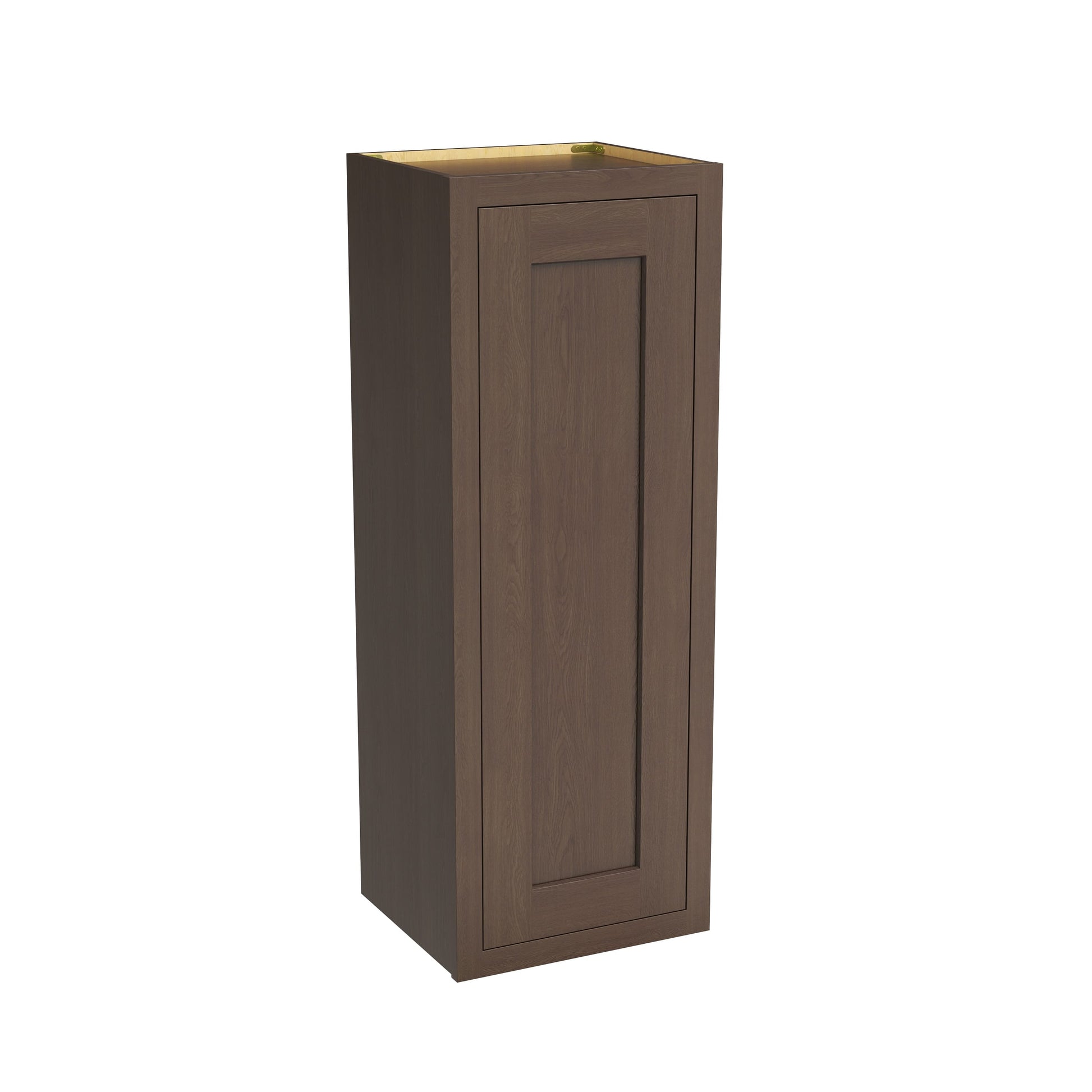 Inset Truffle Brown RTA 9-21"W x 30-42"H x 13.5"D 15-Size Single Door Wall Cabinet