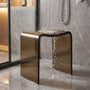 Resin Stone Freestanding Shower Stool with Gently Curved Seat