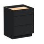 Slim Ebony Black Shaker RTA 12"-36"W x 34.5"H x 24"D 9-Size Drawer Base Cabinet with 3 Drawers