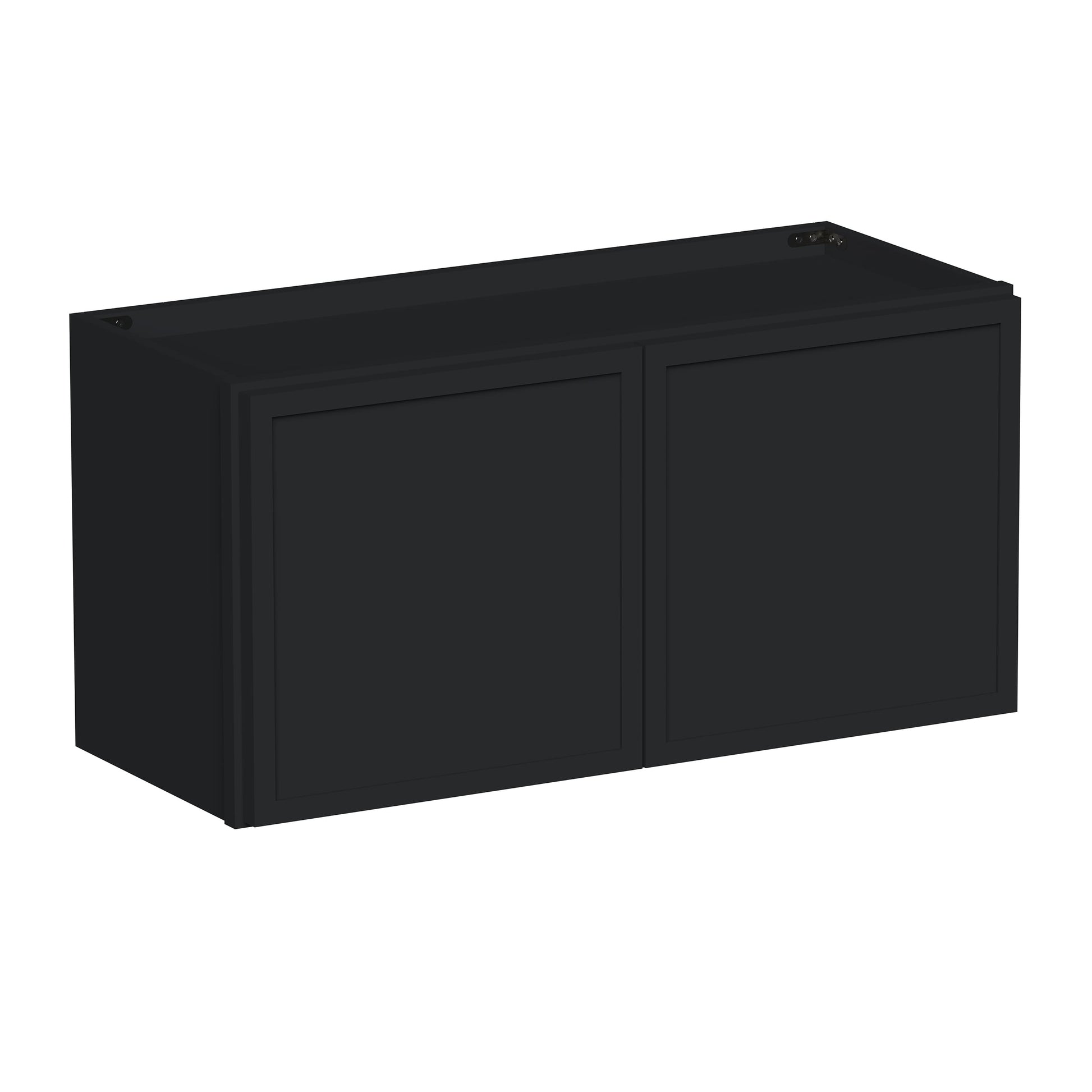 Slim Ebony Black Shaker RTA 24"-36"W x 12"-24"H x 12"D 17-Size Short Wall Cabinet with 2 Doors