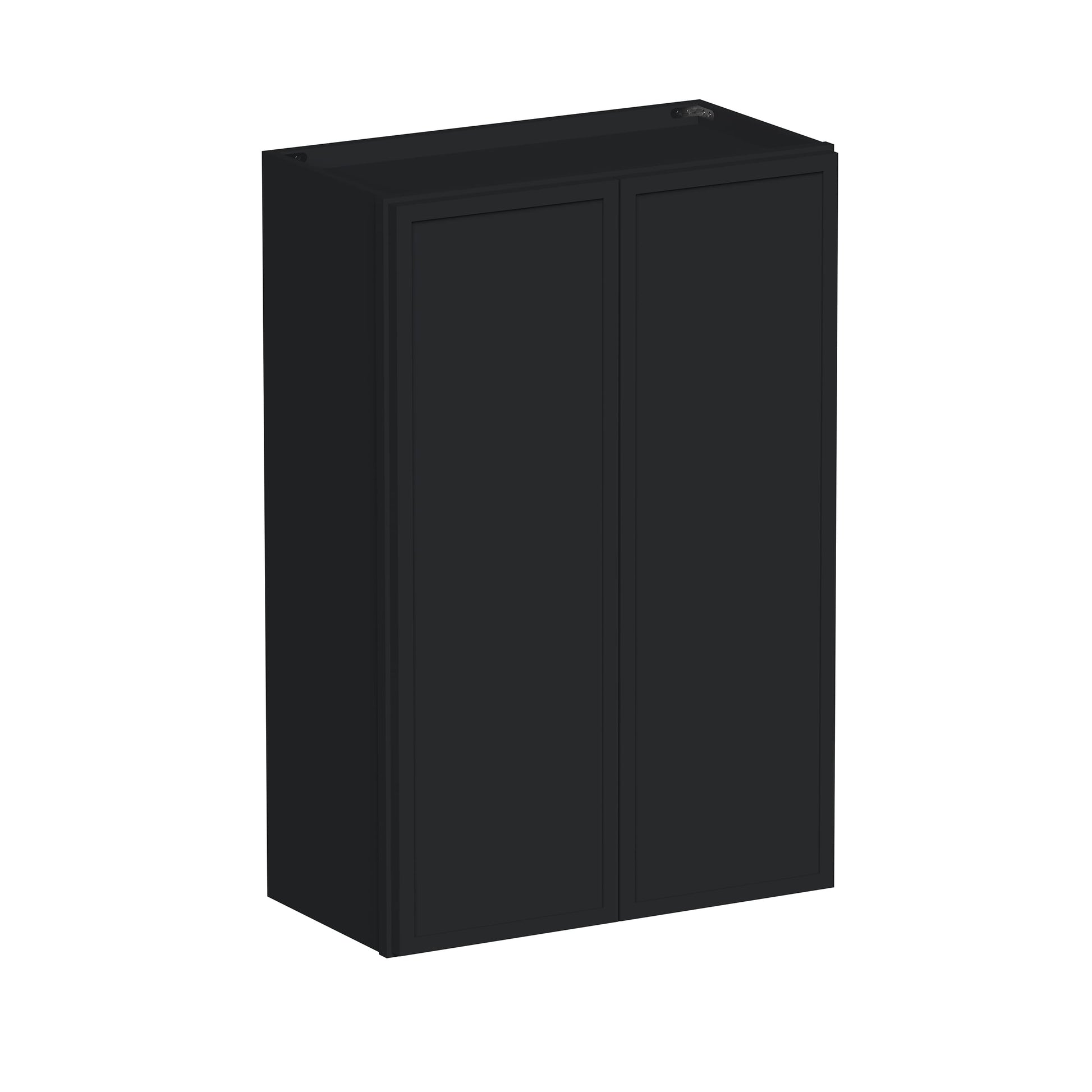 Slim Ebony Black Shaker RTA 24"-36"W x 30"/36"/42"H x 12"D 15-Size Standard Wall Cabinet with 2 Doors