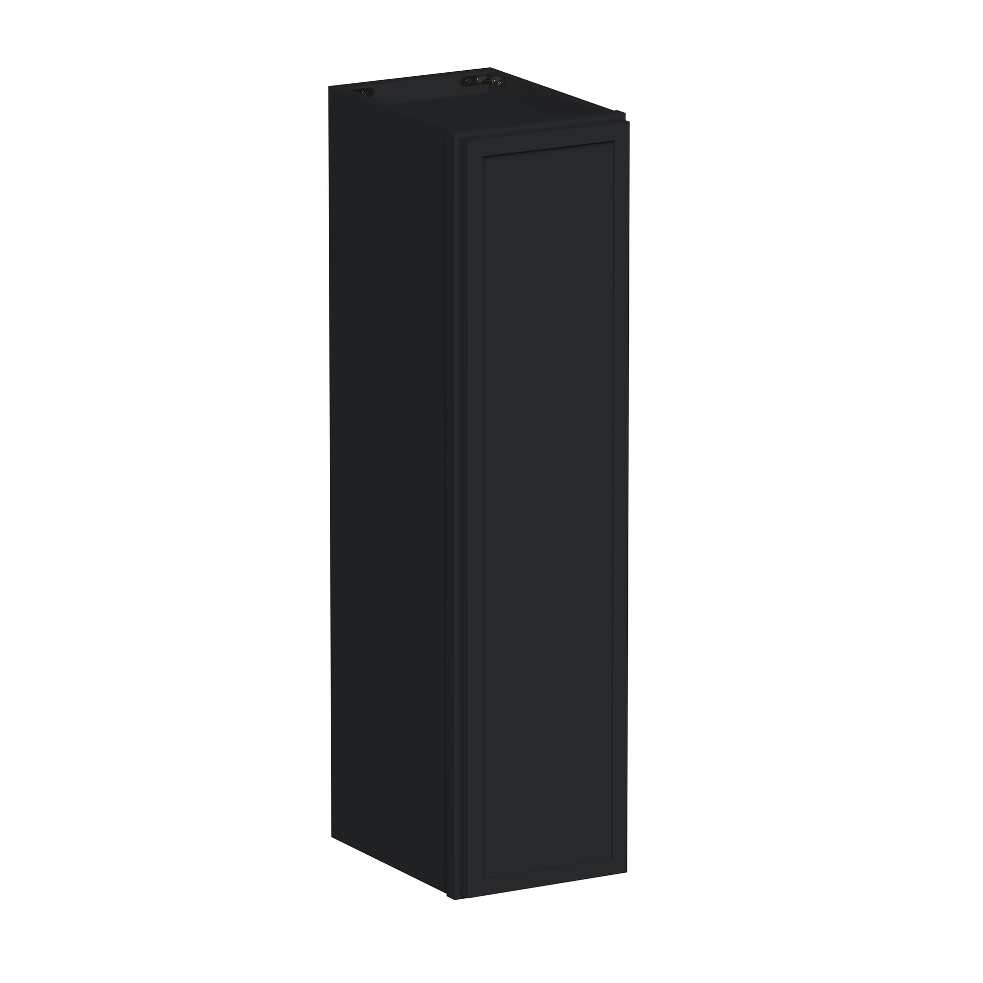 Slim Ebony Black Shaker RTA 9"-21"W x 30"/36"/42"H x 12"D 15-Size Single Door Standard Wall Cabinet