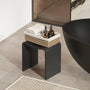 Solid Surface U-Shaped Shower Stool in Matte White / Matte Black